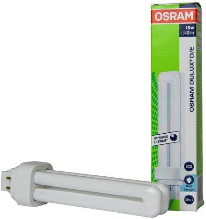OSRAM DULUX D/E 18W 865 G24Q-2, Compact Fluorescent, 6500K Cool Daylight, 1140lm
