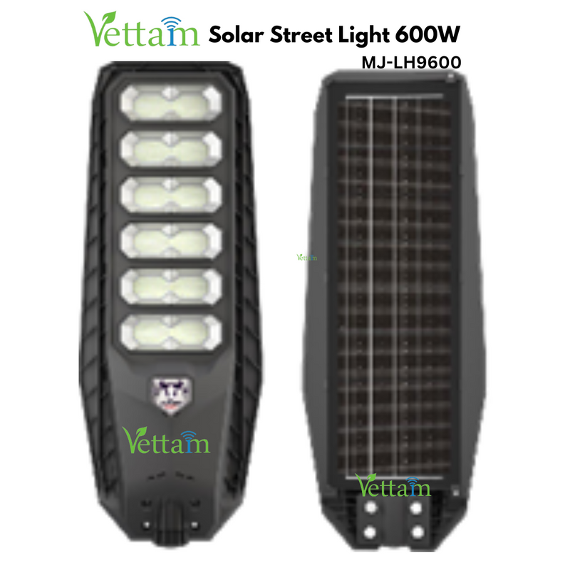 Vettam Solar Street Light 600W (MJ-LH9600), LiFePO4 30Ah, A-Grade Mono Panel