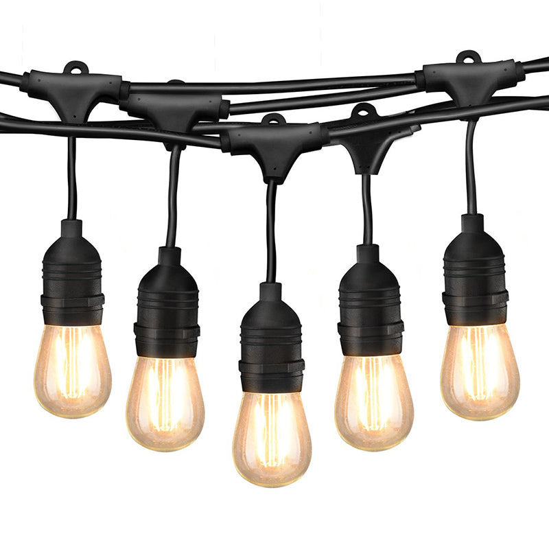 Vettam LED Outdoor String Lights 49ft, Weatherproof Festoon Lights for Gardens and Patios