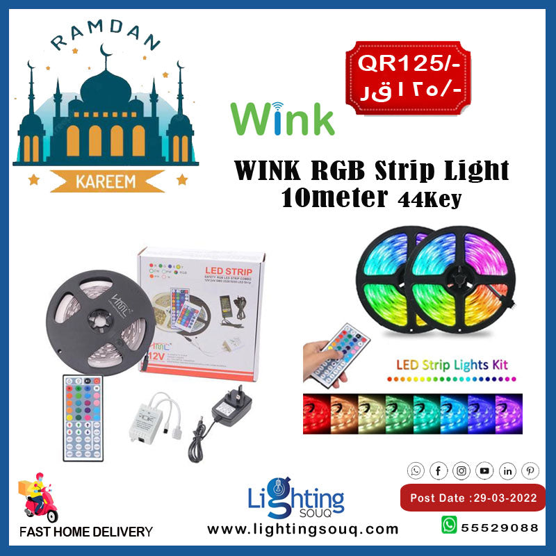 Wink RGB LED Strip 10M with 44-Key Remote