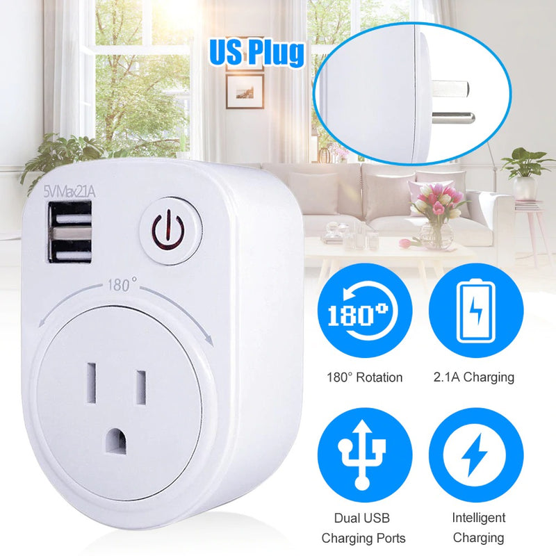 Wink UK Conversion Plug Adapter with Dual USB, Travel Charger Adapter