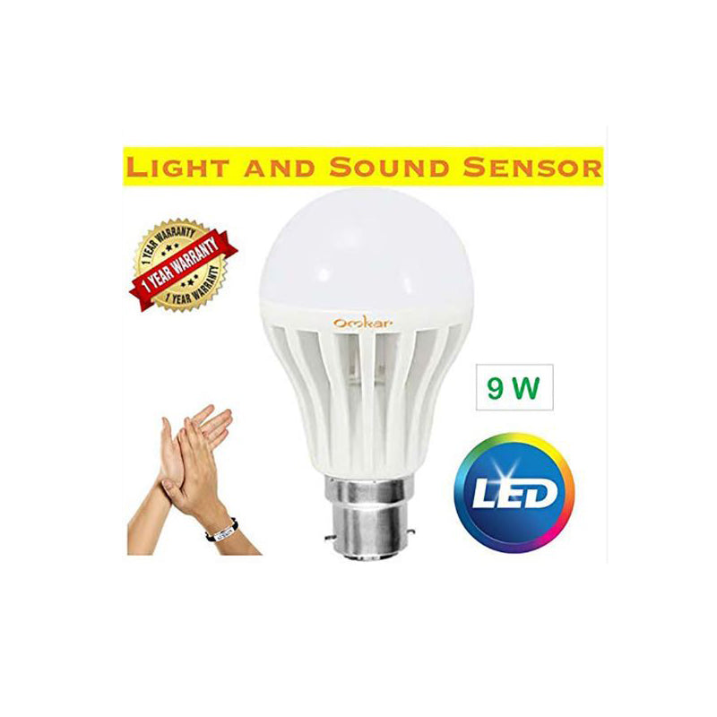 GgLED Sound Sensor LED Bulb 9W E27, 6500K Daylight, Voice-Activated Automatic Bulb