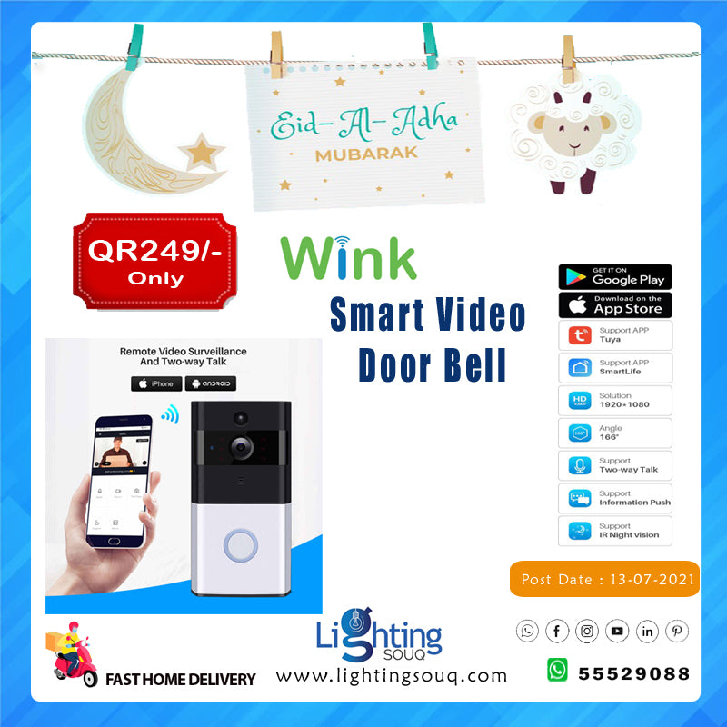 Wink Smart Video Door Bell, WiFi Doorbell Camera with Two-Way Talk