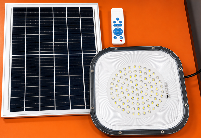 300W Solar LED High Bay Light, Off-Grid Industrial and Warehouse Solar Lighting