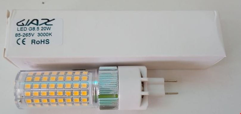 GIAX LED Corn Lamp 20W G8.5, 3000K Warm White, 360 Degree, 85-265V, 2-Pin
