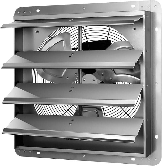KDK 10 inch Square Wall Exhaust Fan 505 CFM Metal with Louver 25ASB