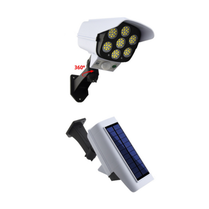 Vettam Solar Wall Light with Simulation Camera, LED Security Deterrent Light