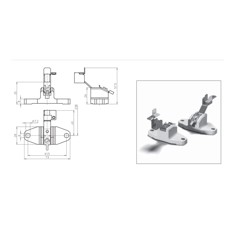 VS K12s-7 Lamp Holder, Ceramic Socket for double-ended HQI TS 1000W and 2000W metal halide lamps