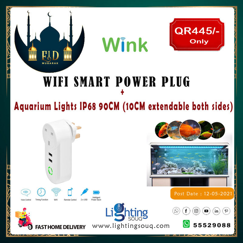 Wink Aquarium Light 90cm with UK WiFi Smart Plug