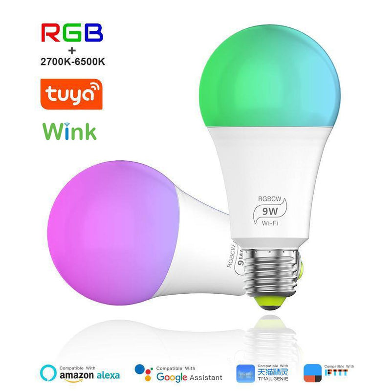 Wink WiFi Smart LED Bulb A60 9W E27, RGB + White, 220V, App and Voice Control