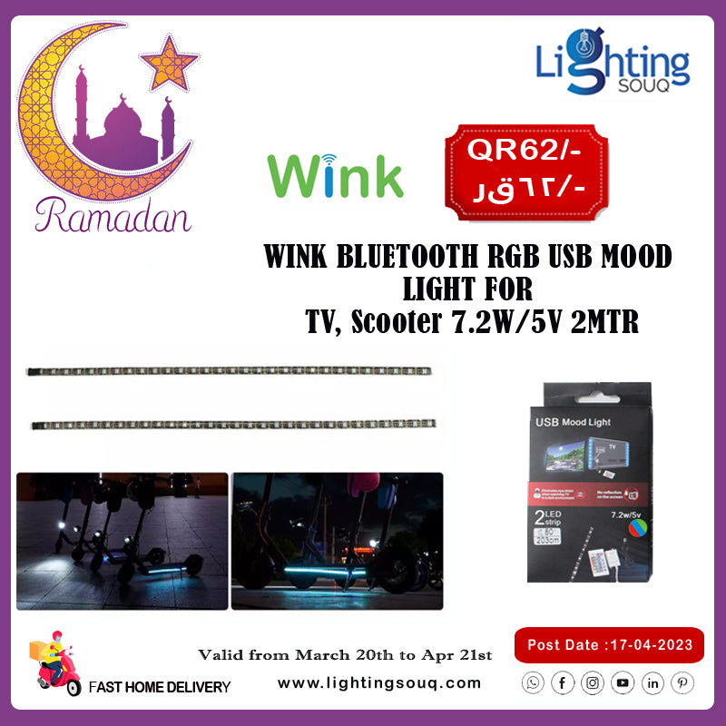 Wink Scooter RGB USB LED Strip, Colour Accent Lighting Kit for Scooters and Bikes