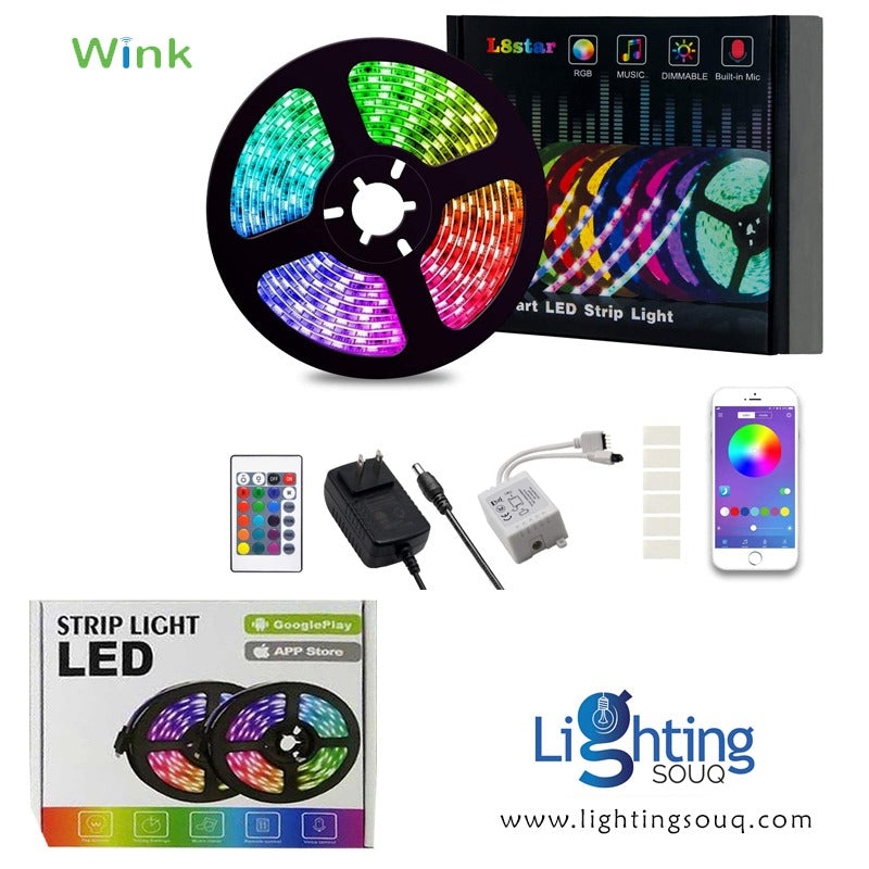 Wink WiFi LED Strip 5M, RGB plus Warm White (RGBWW), App and Voice Control