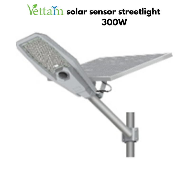Vettam Solar Sensor Street Light 300W, Motion Sensor, Pole-Mounted Off-Grid Light