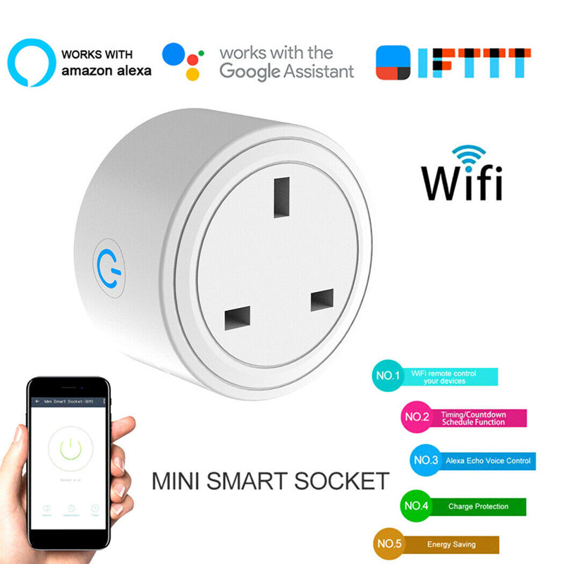 Wink WiFi Smart Plug Socket, CE Certified, App and Voice-Controlled Intelligent Socket