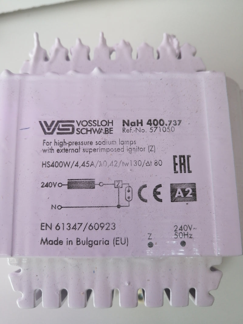 VS NaHJ 400.737 Magnetic Ballast 240V 400W for HS HI Lamps