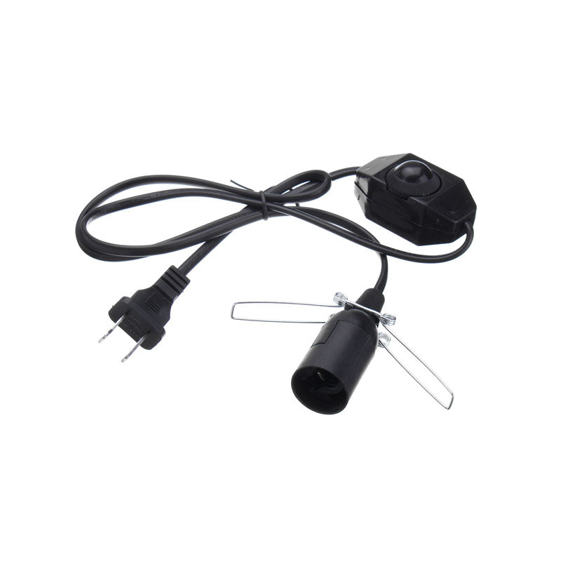 E12 Lamp Holder with Inline Dimmer Switch and US Plug, Corded Bulb Holder