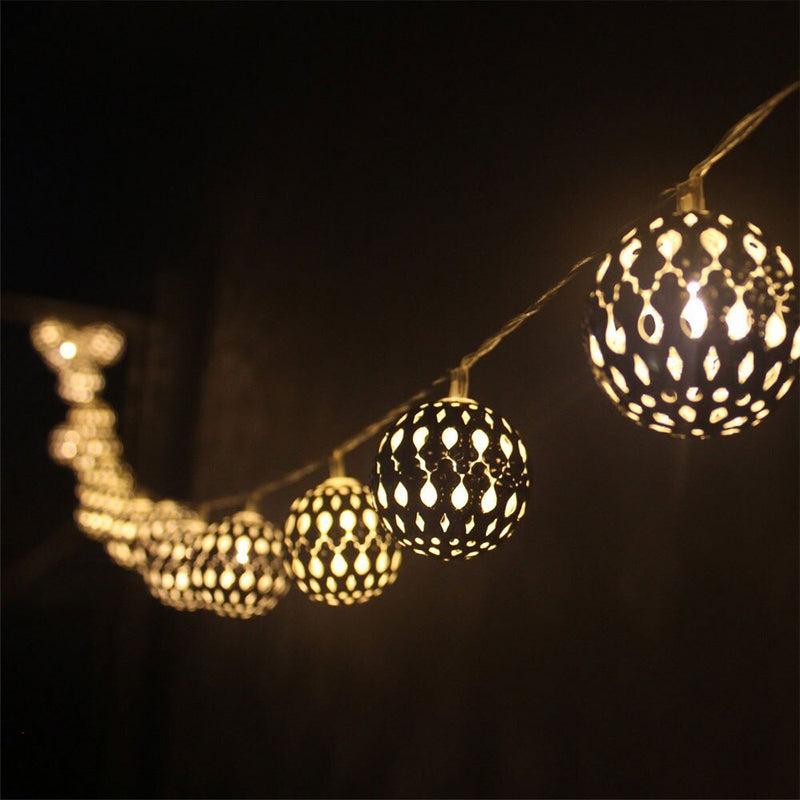 Vettam Solar Hollow Ball String Light, 50 LED 5M, Decorative Fairy Lights