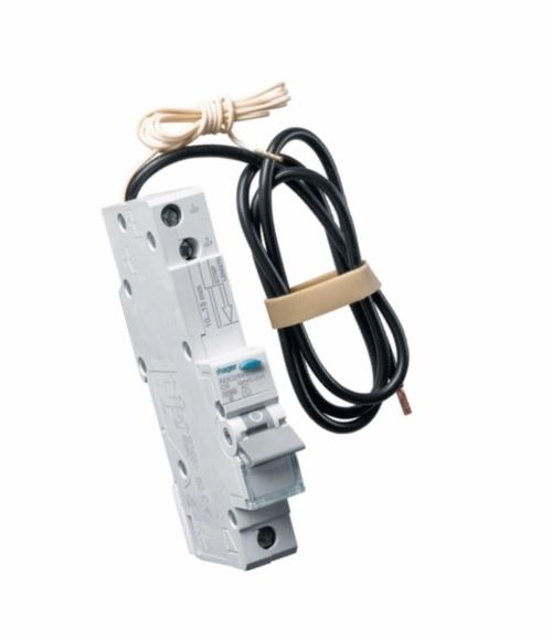 Hager RCBO 1P+N 6A 30mA Type AC, 10kA Combined RCD and MCB ADC284Y