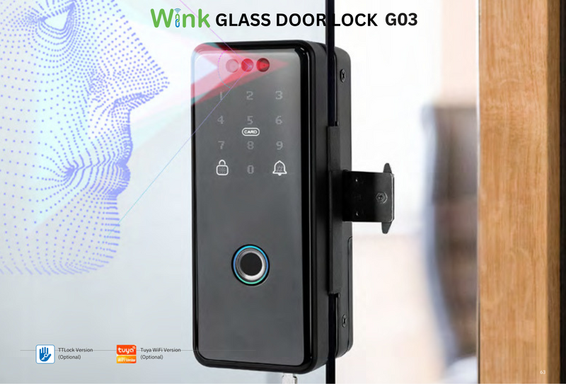 Wink Smart Glass Door Lock G03, Keyless Smart Lock for Glass Doors