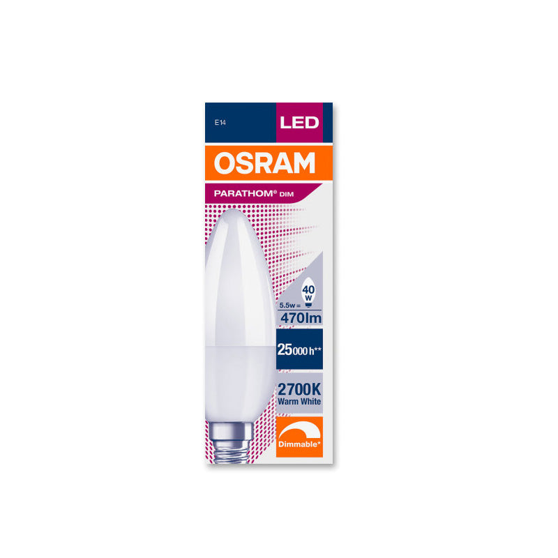 OSRAM LED Candle Bulb 5.5W E14, 2700K warm white, Frosted