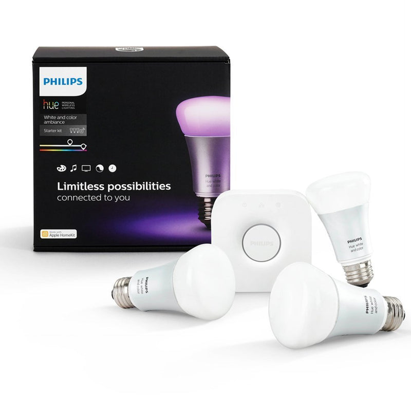 Philips Hue White Ambiance Starter Kit A60, Tunable White E27 Smart Bulbs with Bridge