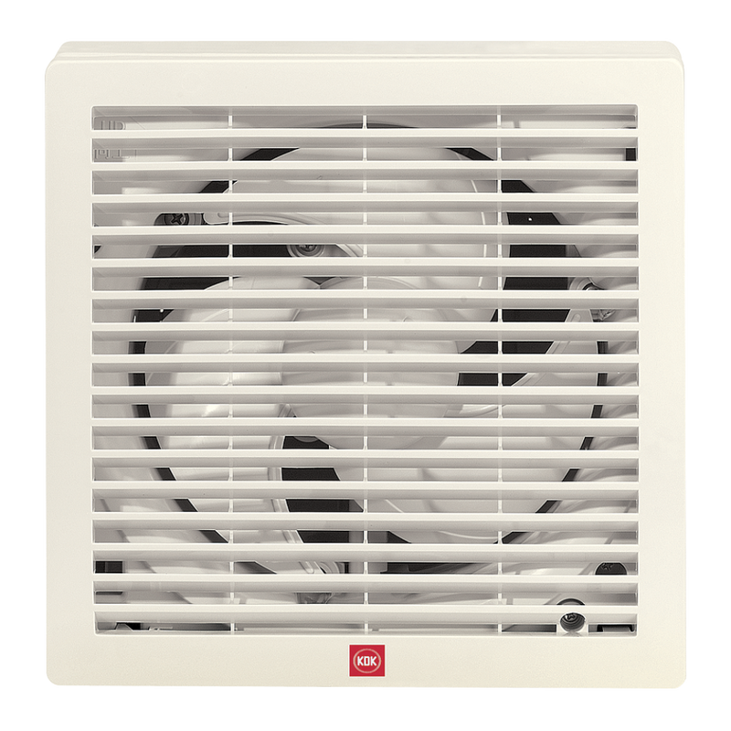 KDK 12 inch Square Wall Exhaust Fan 550 CFM Metal with Louver 30ASB-L