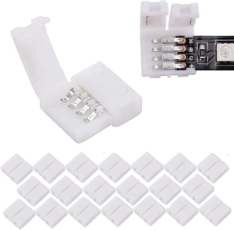 Wink Solderless 10mm Connector, 4-Pin RGB LED Strip Connector Accessory