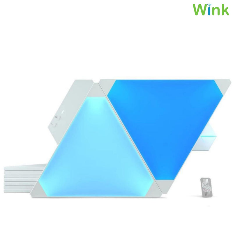 Wink Triangle Leaf Light WiFi 9 Pieces Set, App-Controlled Modular RGB Panels
