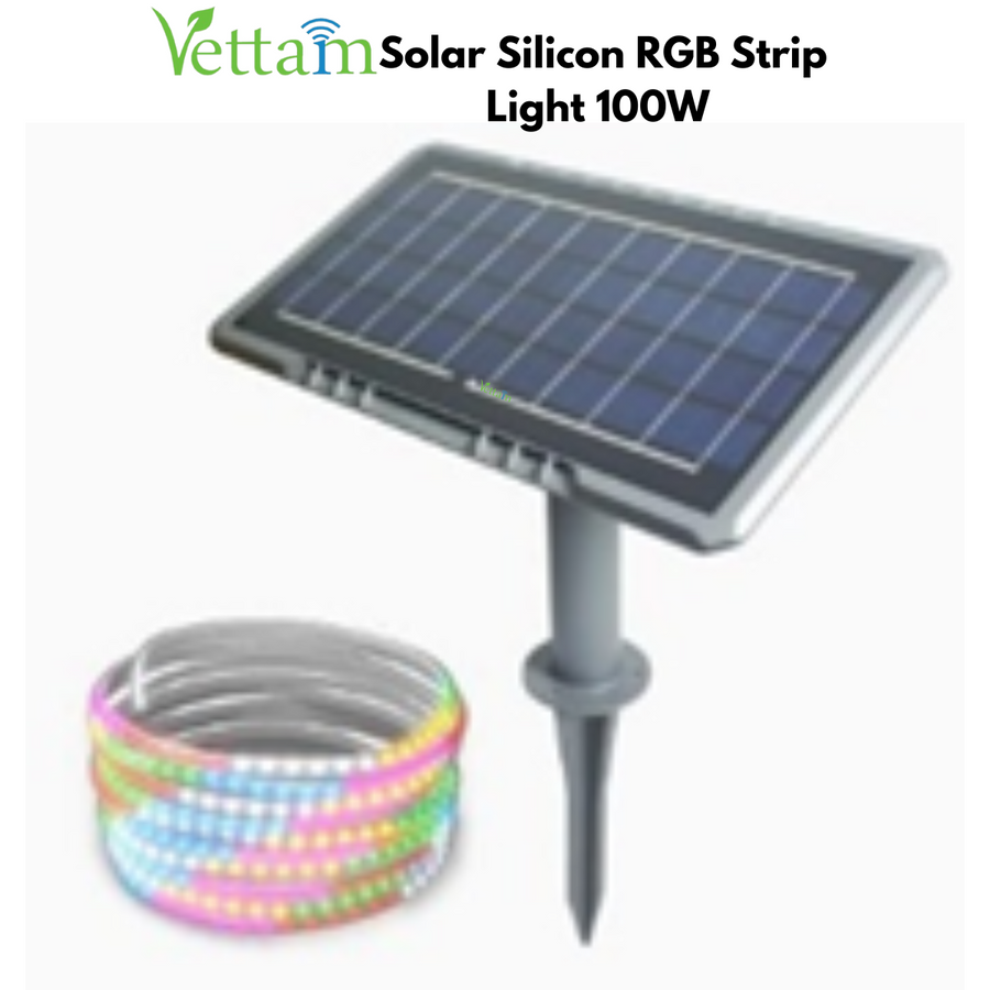 Vettam Solar Silicone LED Strip Light 10M, IP-Rated Outdoor Strip with LiFePO4 Battery