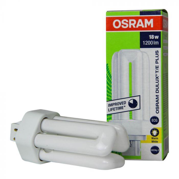OSRAM DULUX T/E 18W 830 GX24Q-2, Compact Fluorescent, 3000K Warm White, 4-Pin