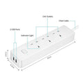Wink WiFi Smart Power Strip 3-Way with 2 USB, UK, App and Voice Control, 15A