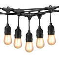 Vettam LED Outdoor String Lights 49ft, Weatherproof Festoon Lights for Gardens and Patios