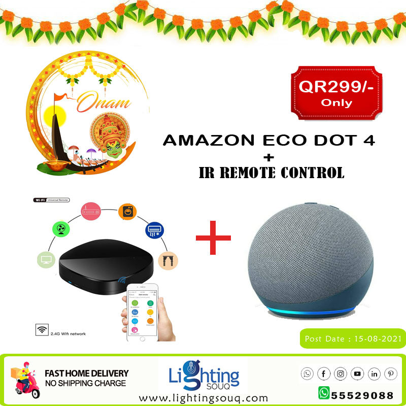 Amazon Echo Dot 4 with WiFi IR Remote Control Bundle