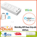 Wink WiFi Smart Power Strip 6-Way with 4 USB, App and Voice Control