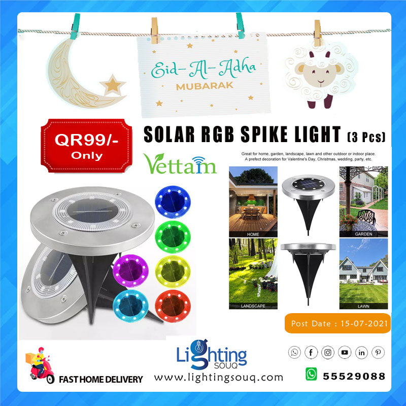 Vettam Solar RGB Spike Light