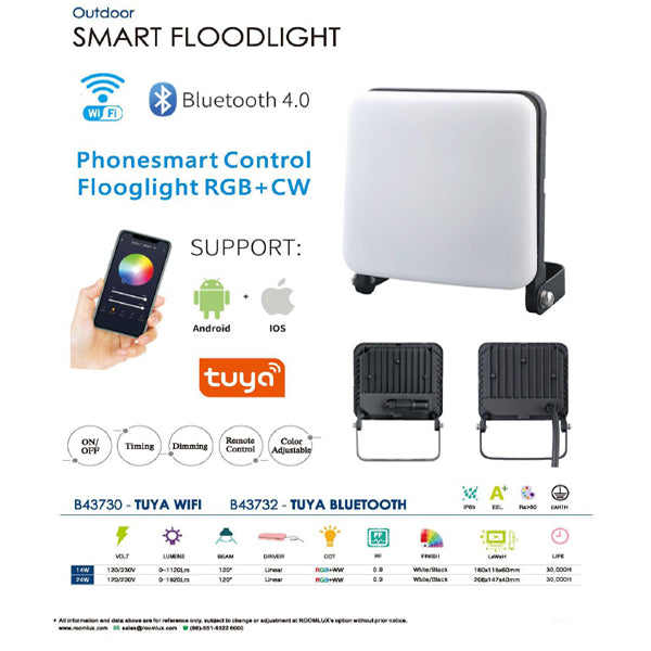 Vettam B43790 WiFi LED Flood Light 50W, RGB plus CCT, App-Controlled Outdoor Flood