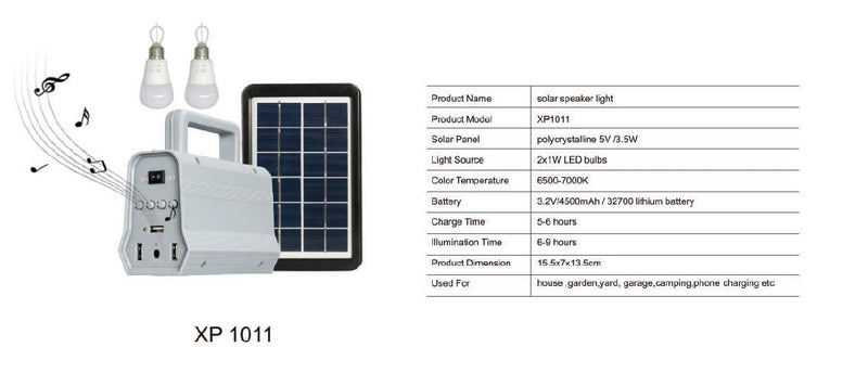 Vettam XP1011 Solar Lighting System with Speaker