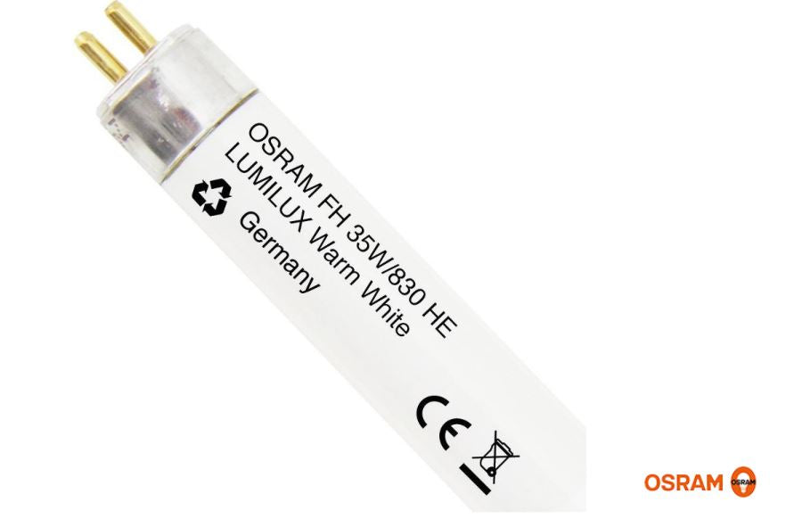 OSRAM Lumilux T5 Fluorescent Tube 35W 830, 3000K Warm White, 3320lm, 24000hrs