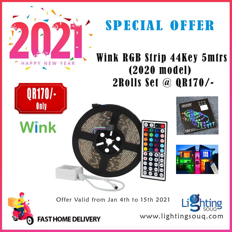 Wink RGB LED Strip 5M 44-Key, 2020 Model (2 Pieces)