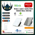 Wink 2 and 3 Gang WiFi Touch Wall Switch, App and Voice Controlled Glass Switch