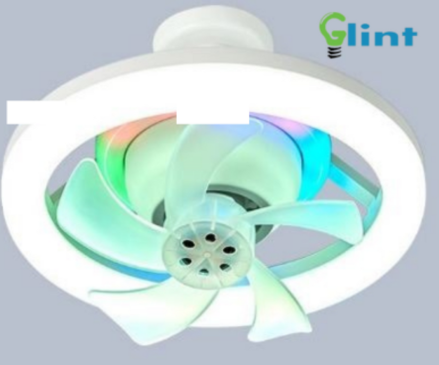 Glint Shake Head Colorful Fan Light, Three-Colour Dimming with Remote Control