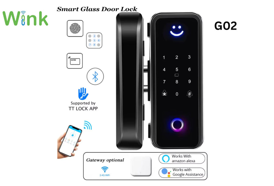 Wink Smart Glass Door Lock G02, Keyless Smart Lock for Glass Doors