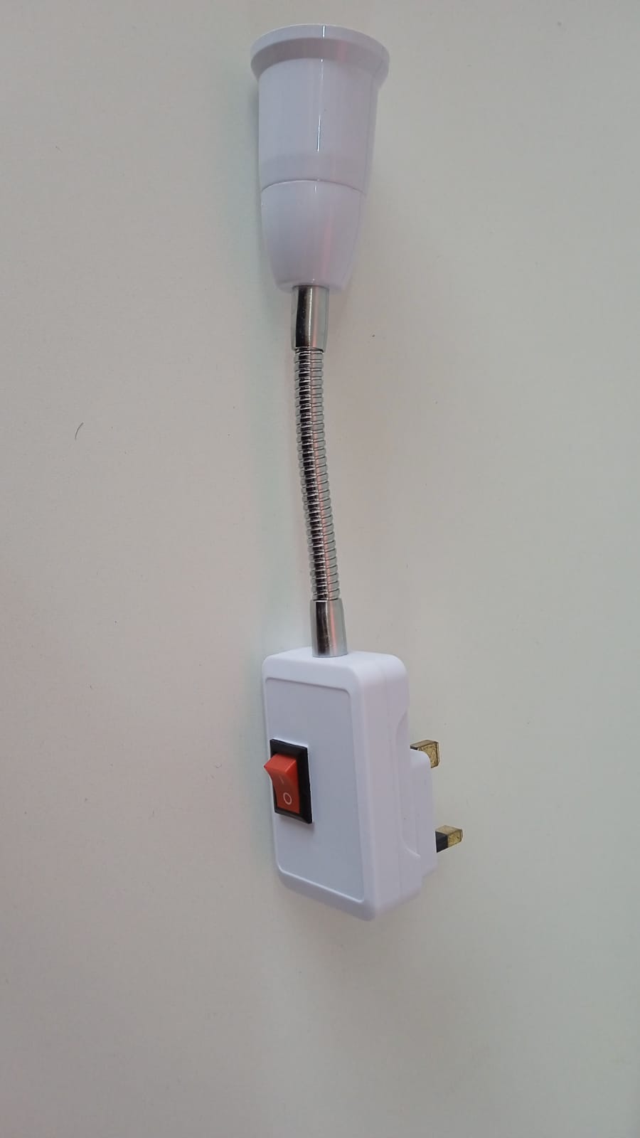 GgLED Plug to E27 Socket Adapter, 22cm, Single Head, Portable Lamp Holder