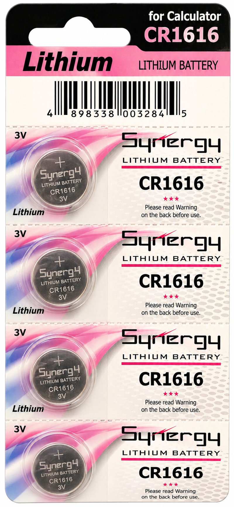 Synergy Lithium Battery CR1616 (4 Pack)