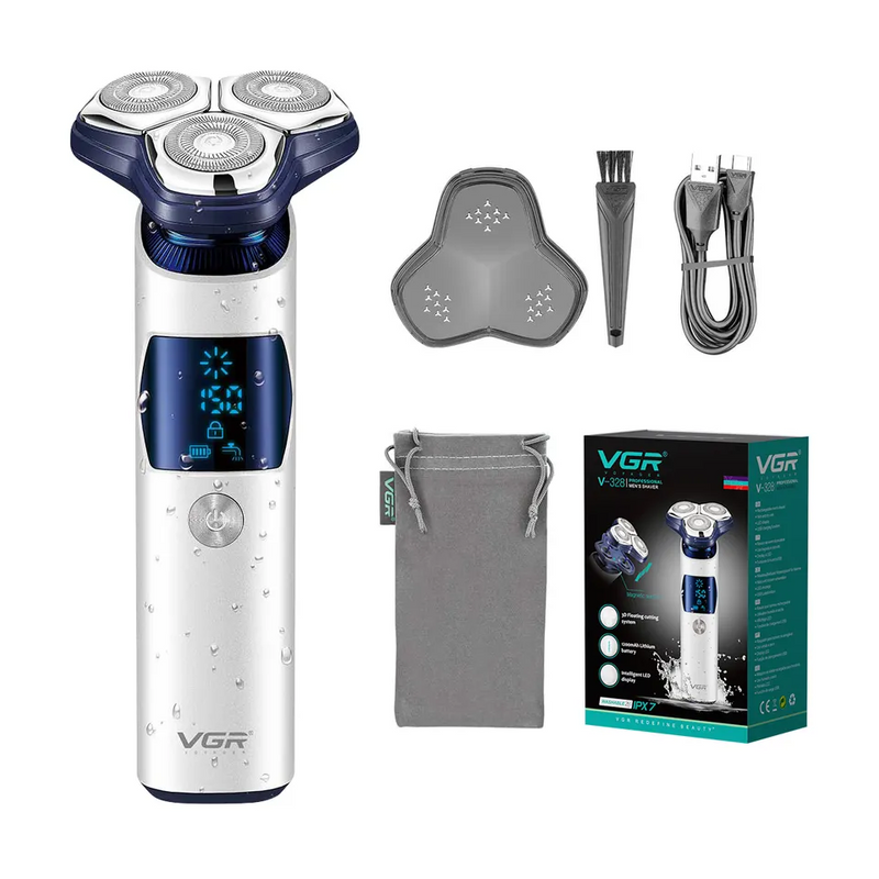 Chink V-328 Mens Electric Shaver, 3-Head Rotary Razor