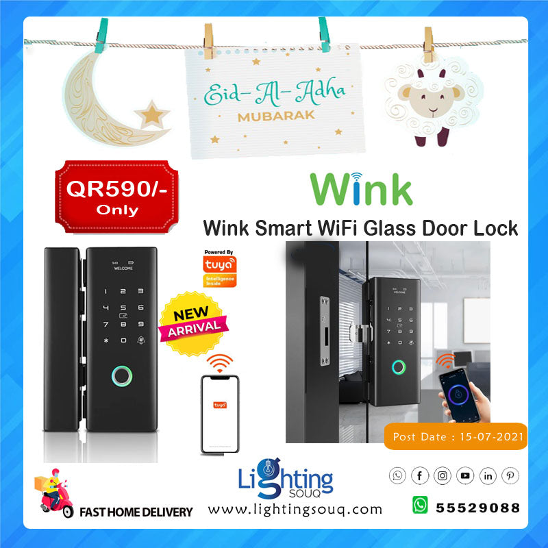 Wink Smart WiFi Glass Door Lock, Fingerprint and App Smart Lock