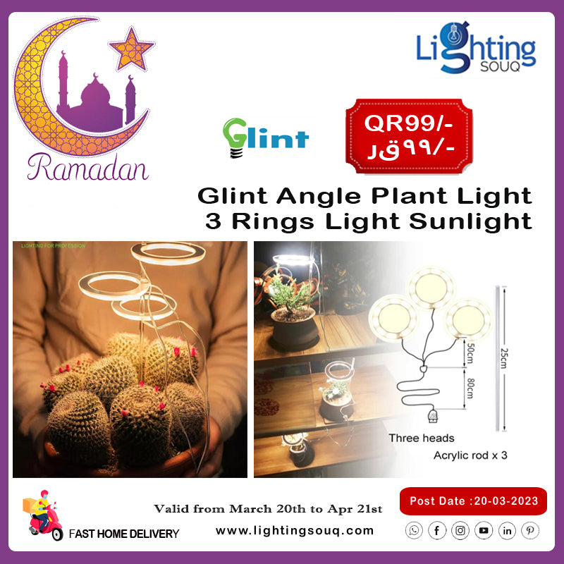 Glint Angel Plant Light 3 Ring (Sunlight)