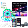 Wink WiFi RGB Rainbow Dream LED Strip 5M, 150 LEDs, IC1903 RGBIC, 12V App-Controlled
