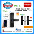 Wink Smart WiFi Wooden Door Lock, Fingerprint and App Smart Lock