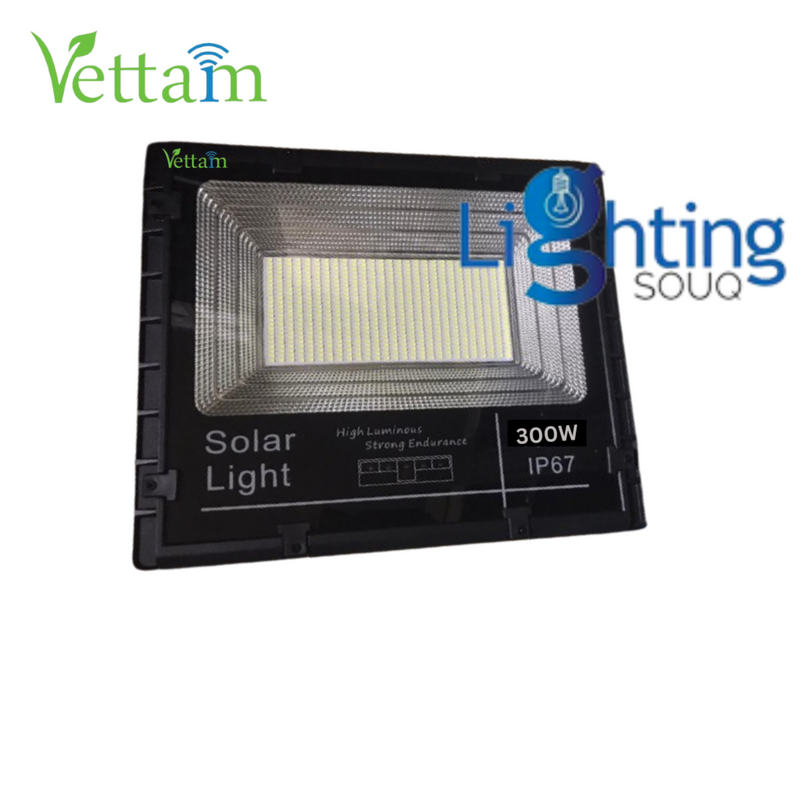 Vettam Solar LED Flood Light 300W, 400 LEDs, Polycrystalline Panel, Outdoor